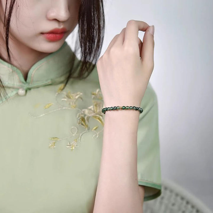 Bransoletka kojąca z Buddha Stones i mchu agatowego