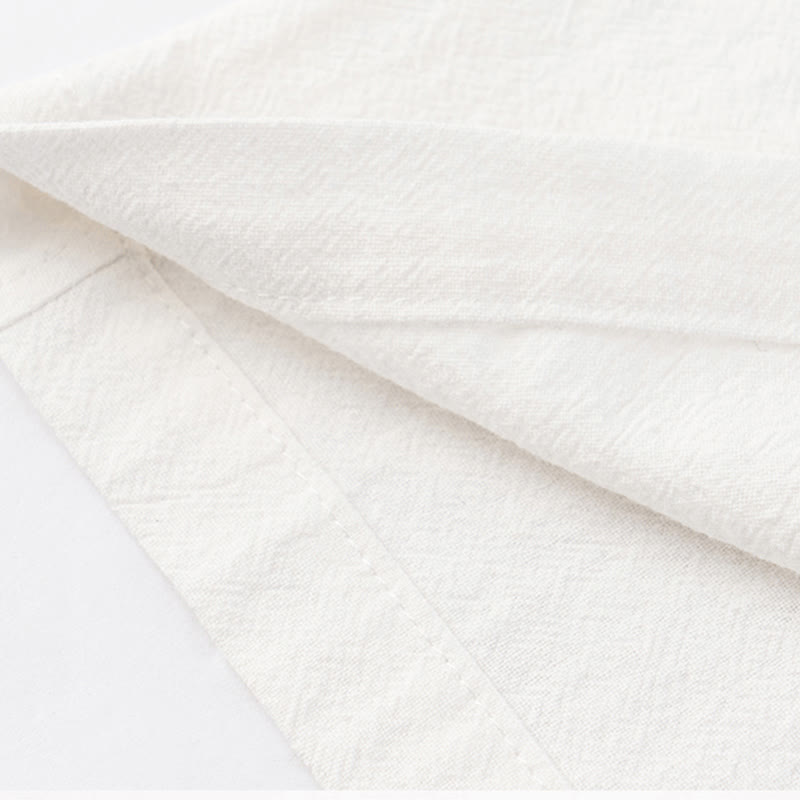 Buddha Stones Casual 2 sztuki Czystego Koloru Pół Guzika Projekt Koszula Spodnie Ściągane Męski Zestaw Tkanin Do Medytacji Z Kieszeniami