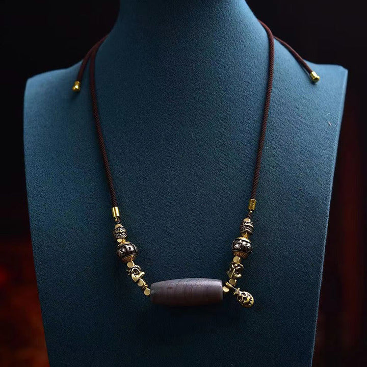 Buddha Stones tybet Dzi koralik Om Mani Padme Hum naszyjnik ochronny wisiorek - image 6