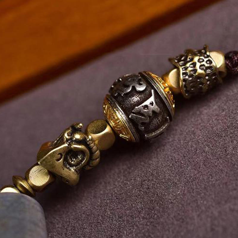 Buddha Stones tybet Dzi koralik Om Mani Padme Hum naszyjnik ochronny wisiorek - image 4