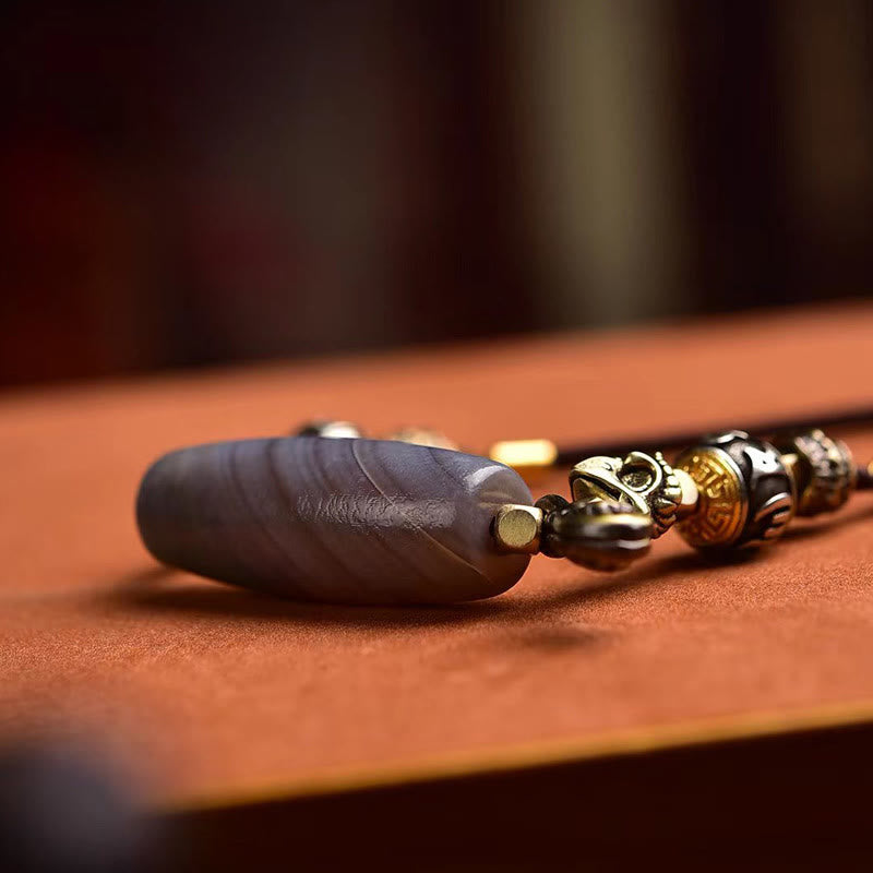 Buddha Stones tybet Dzi koralik Om Mani Padme Hum naszyjnik ochronny wisiorek - image 5