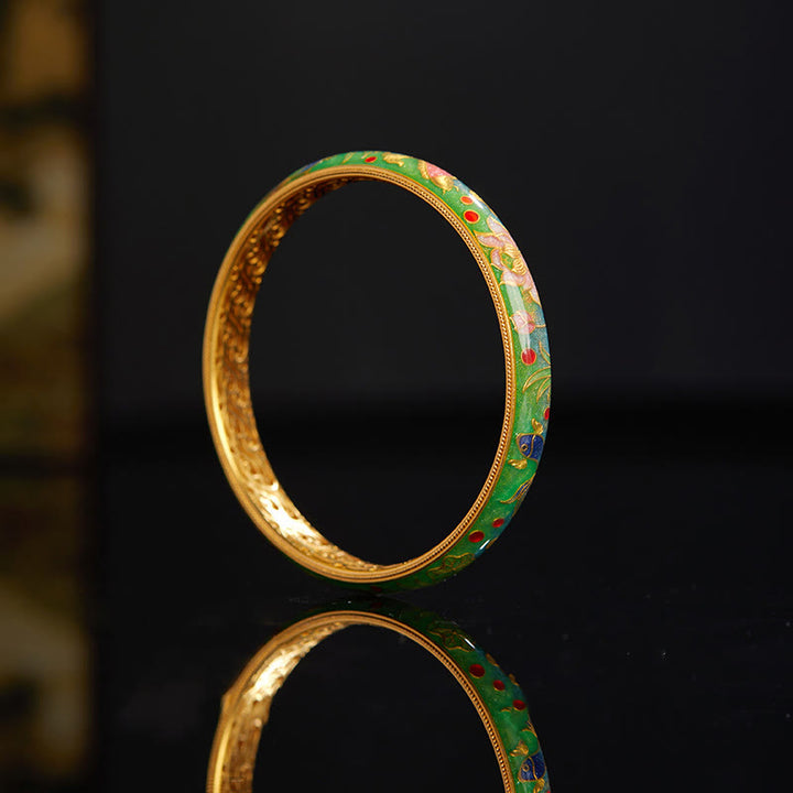 Buddha Stones 999 Srebro Sterling Ryba Koi Lotos Pusty Projekt Bransoletka Bogactwo Bransoletka 2.28 IN (58 MM)