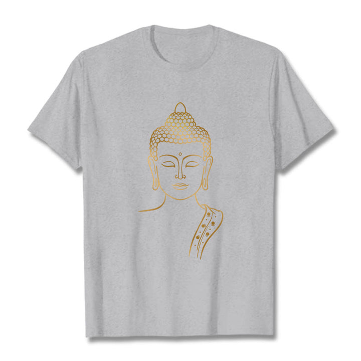 Buddha Stones Złoty Budda w Głębokiej Medytacji Koszulka T-shirt - Jasnoszary - 2XL - image 20