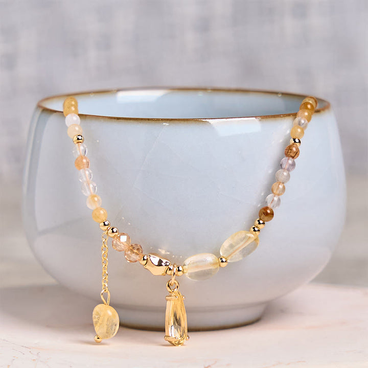 Bransoletka Buddha Stones Natural Citrine Beads Pleasure Multi Layer