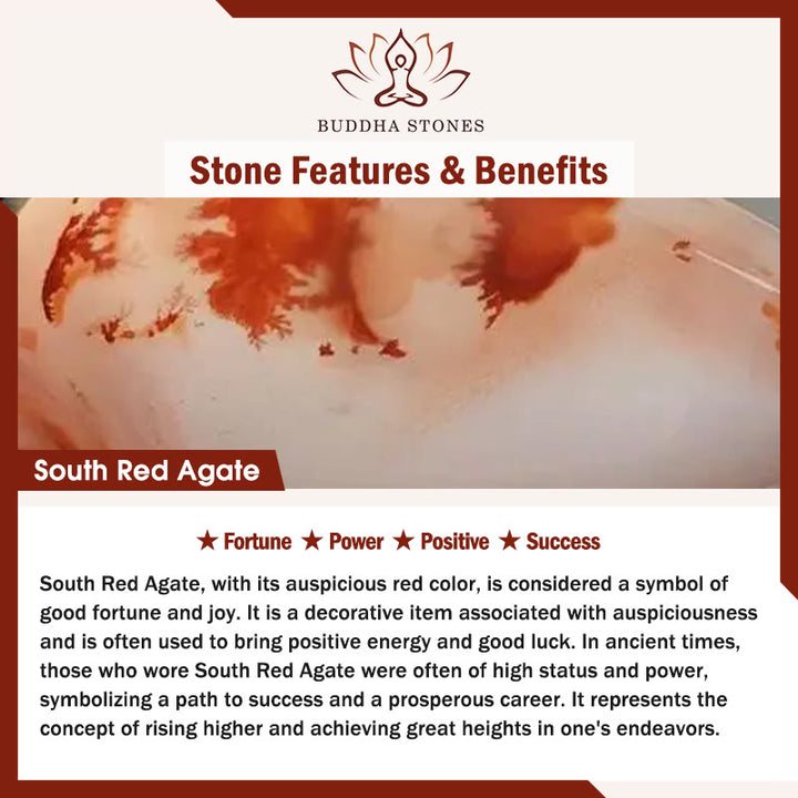 Bransoletka mocy z koralików Bagua Dzi z naturalnego czerwonego agatu z Południa i Buddha Stones - image 6
