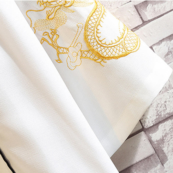 Kamienie Buddha Stones Smok Feniks Pomyślna Chmura Fale Liście Żurawie Otwarty Przód Kurtka Męska Kimono - image 32