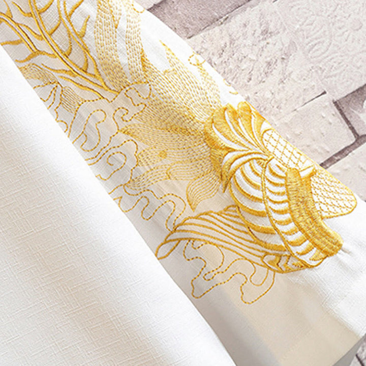 Kamienie Buddha Stones Smok Feniks Pomyślna Chmura Fale Liście Żurawie Otwarty Przód Kurtka Męska Kimono - image 24