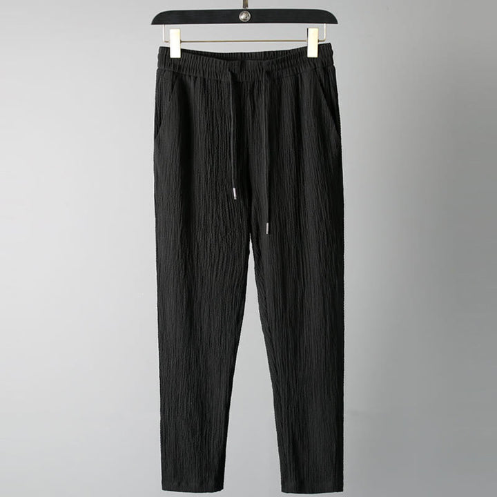 Buddha Stones 2 szt. Jednolity kolor, marszczenie, dekolt w serek, krótki rękaw, koszulka, spodnie, odzież męska - image 2