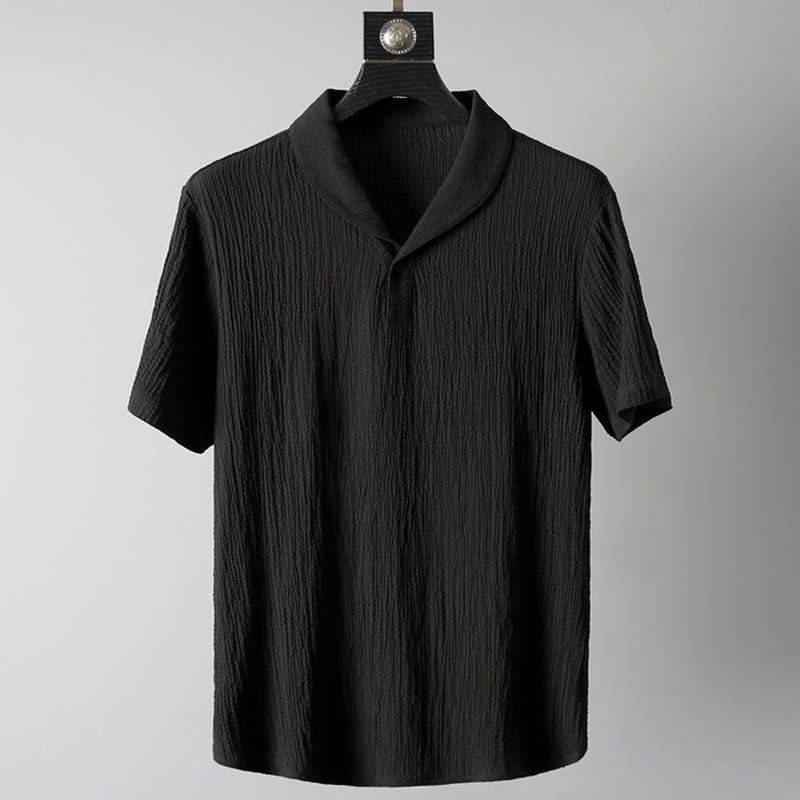 Buddha Stones 2 szt. Jednolity kolor, marszczenie, dekolt w serek, krótki rękaw, koszulka, spodnie, odzież męska - image 1