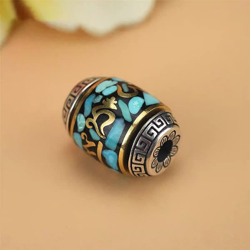 Buddha Stones Tybet Om Mani Padme Hum Dzi Koralik Wzór Ochrona Obrotowy Naszyjnik Wisiorek - image 8