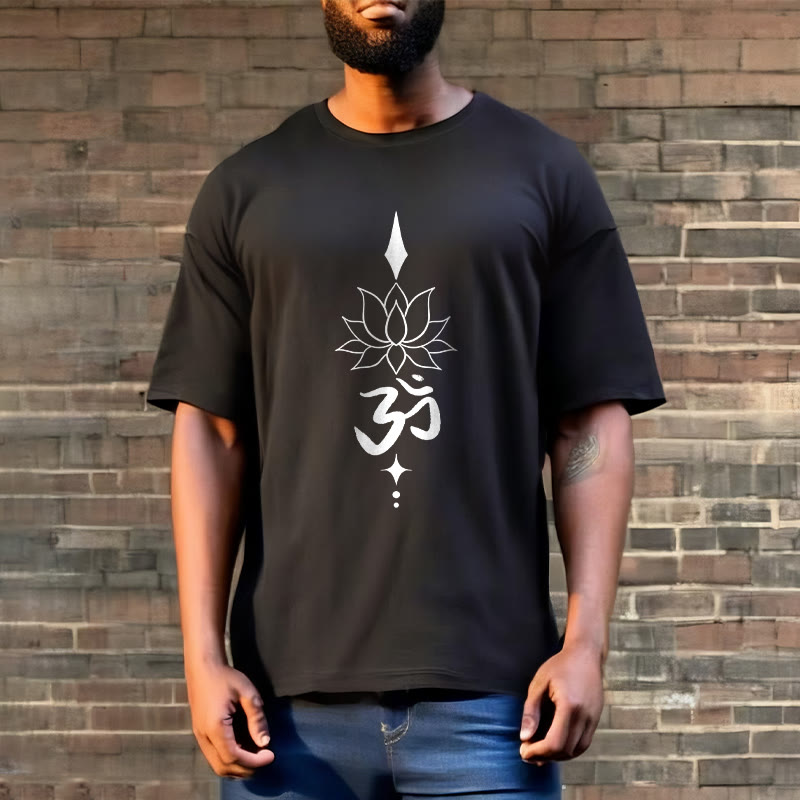 Buddha Stones Om Symbol Lotosu Koszulka T-shirt - image 3