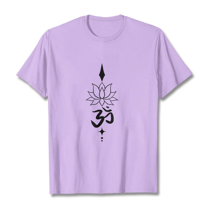 Buddha Stones Om Symbol Lotosu Koszulka T-shirt - Śliwka - 2XL - image 17