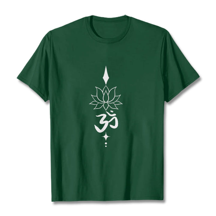 Buddha Stones Om Symbol Lotosu Koszulka T-shirt - ForestGreen - 2XL - image 6