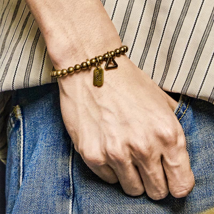 Bransoletka szczęścia z Buddha Stones Retro z czystej miedzi i mosiądzu