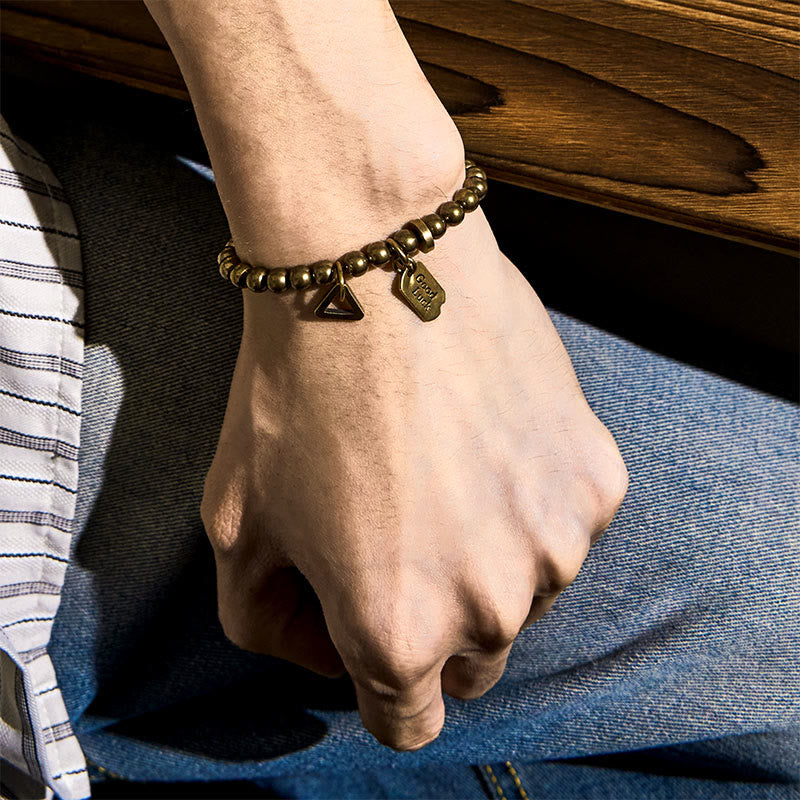 Bransoletka szczęścia z Buddha Stones Retro z czystej miedzi i mosiądzu