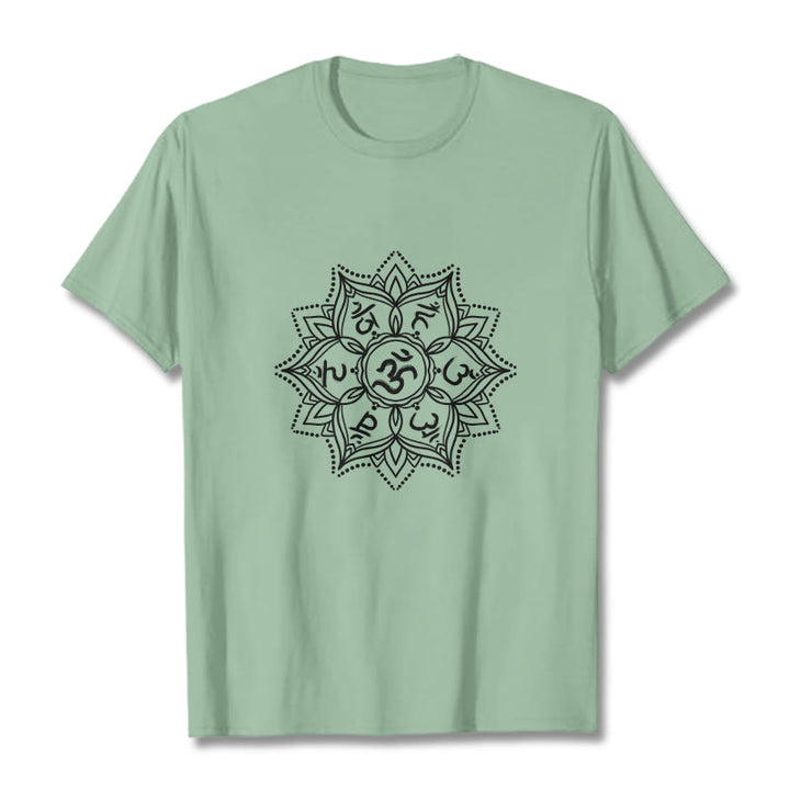 Buddha Stones Kamienie Mandala Kwiat Om Mani Padme Hum Mantra Tee T-shirt - PaleGreen - 2XL - image 15
