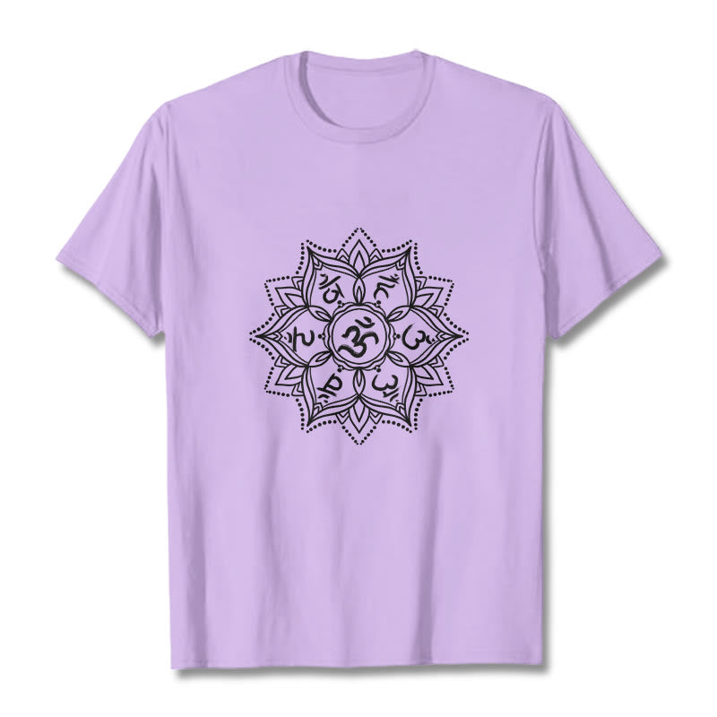 Buddha Stones Kamienie Mandala Kwiat Om Mani Padme Hum Mantra Tee T-shirt - Śliwka - 2XL - image 17