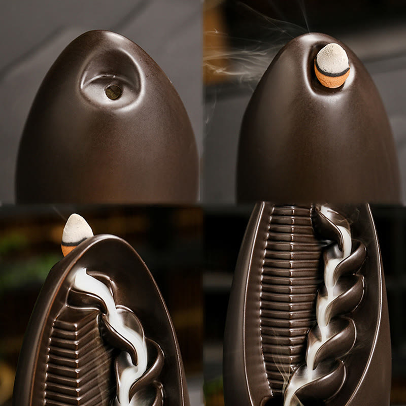 Buddha Stones Schody Góry Woda Ręka Buddy Ceramiczny Przepływ Dym Fontanna Medytacja Kadzielnica Dekoracja - image 5