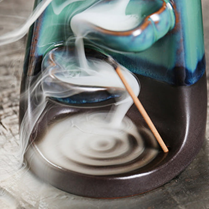 Buddha Stones Kochankowie Para Przytulają Miłość Ceramiczna Fontanna Dymna Zwrotna Uzdrawiająca Kadzielnica Dekoracja - image 11