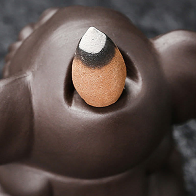 Buddha Stones Uroczy Słoń Fioletowa Glina Cofanie Dymu Fontanna Pokój Uzdrawiający Kadzidło Palnik Dekoracja - image 26