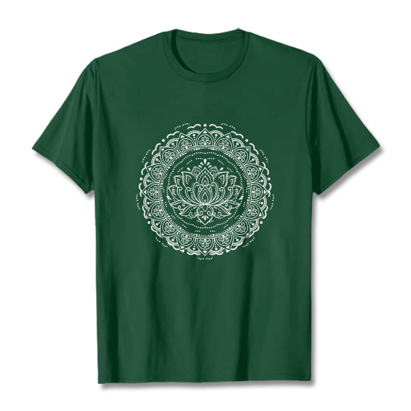 Koszulka z nadrukiem Buddha Stones Mandala Kwiat Lotosu - ForestGreen - 2XL - image 11