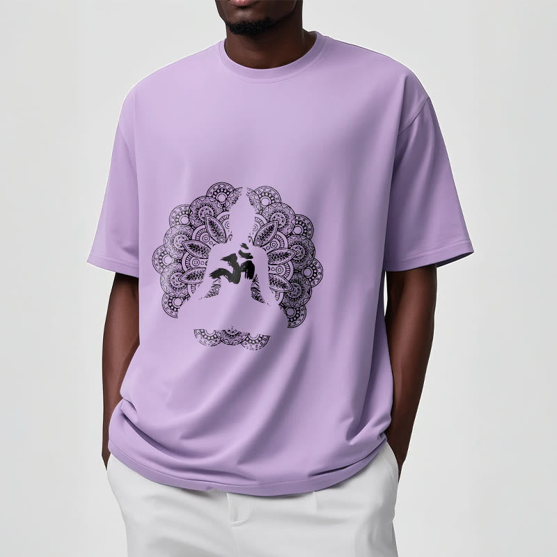 Koszulka z nadrukiem Buddha Stones Pure Color Mandala Om Symbol Pattern - image 18