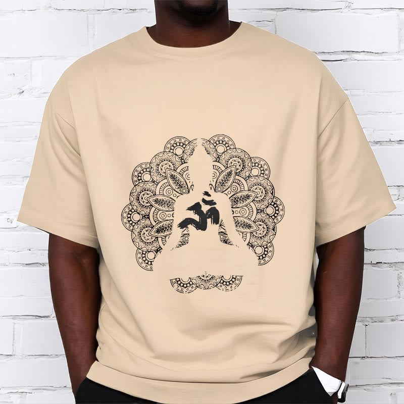 Koszulka z nadrukiem Buddha Stones Pure Color Mandala Om Symbol Pattern - image 10