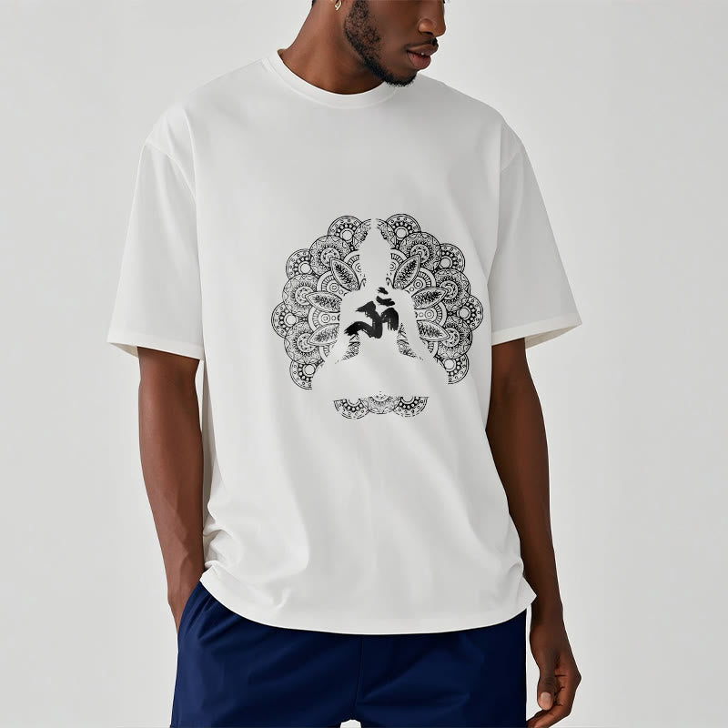 Koszulka z nadrukiem Buddha Stones Pure Color Mandala Om Symbol Pattern - image 7