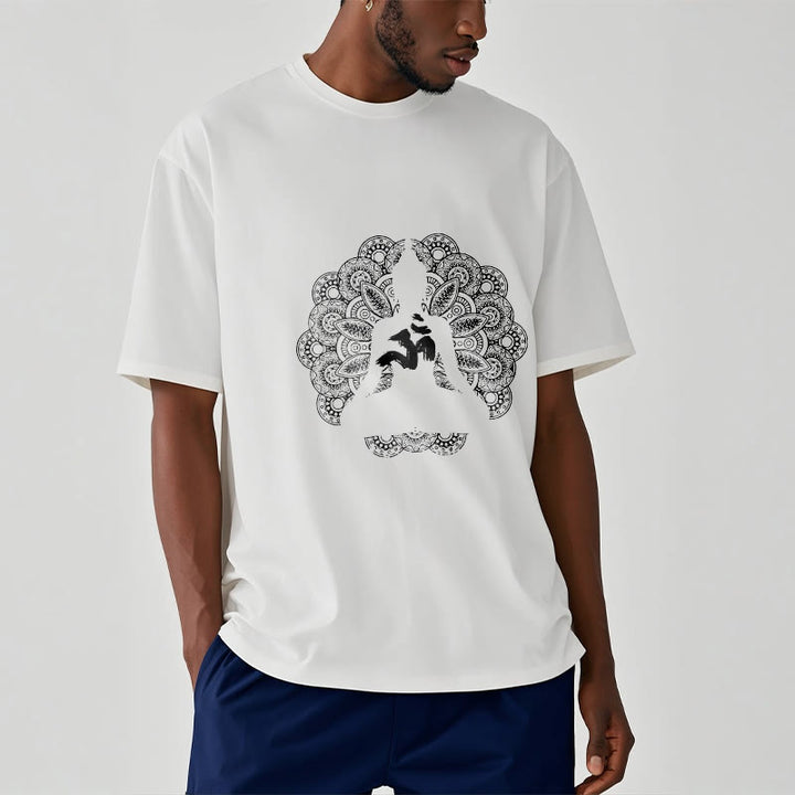 Koszulka z nadrukiem Buddha Stones Pure Color Mandala Om Symbol Pattern - image 7