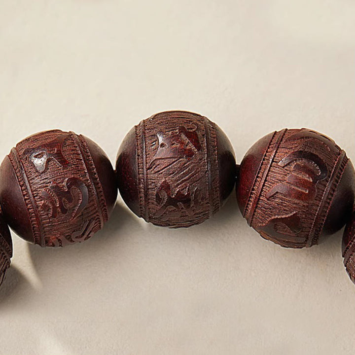 Bransoletka Buddha Stones z małym liściem i czerwonym sandałowcem Five Directions Gods of Wealth Calm - image 17