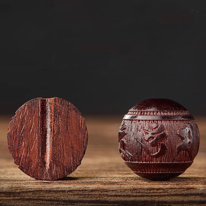 Bransoletka Buddha Stones z małym liściem i czerwonym sandałowcem Five Directions Gods of Wealth Calm - image 19