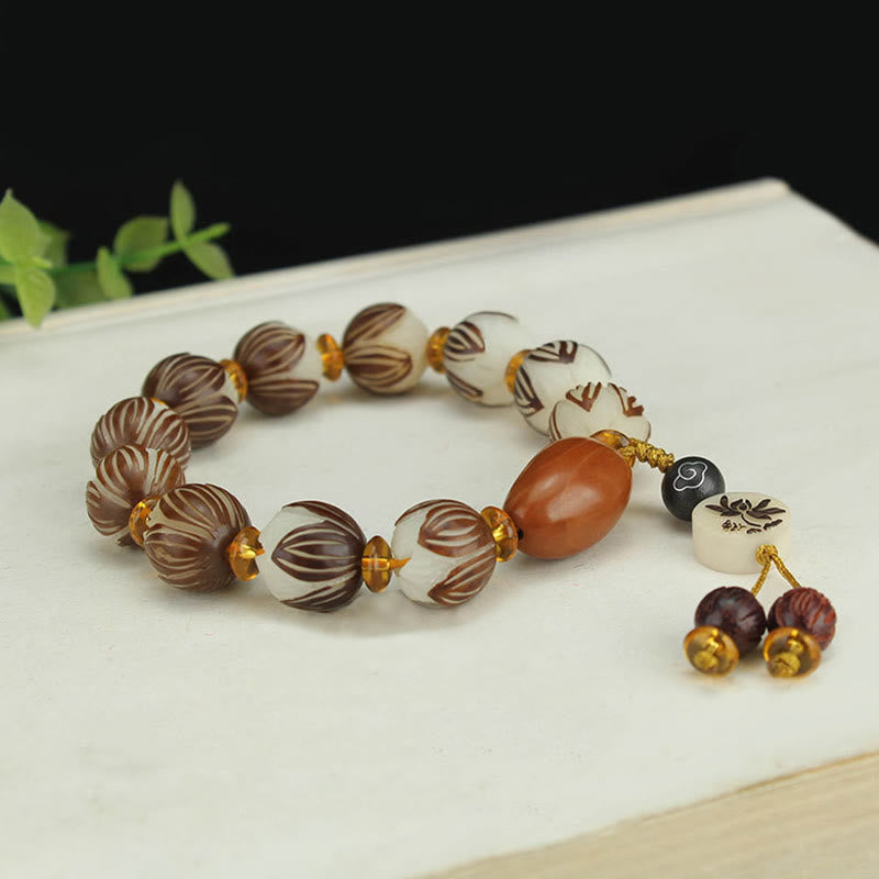 Bransoletka z białymi nasionami Bodhi i Buddha Stones , Mala Tybetańska - image 10