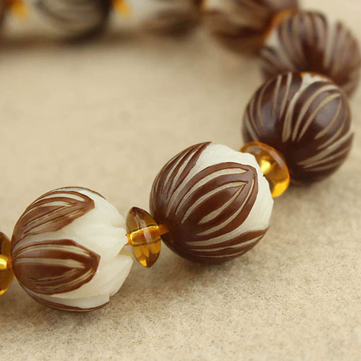 Bransoletka z białymi nasionami Bodhi i Buddha Stones , Mala Tybetańska - image 14