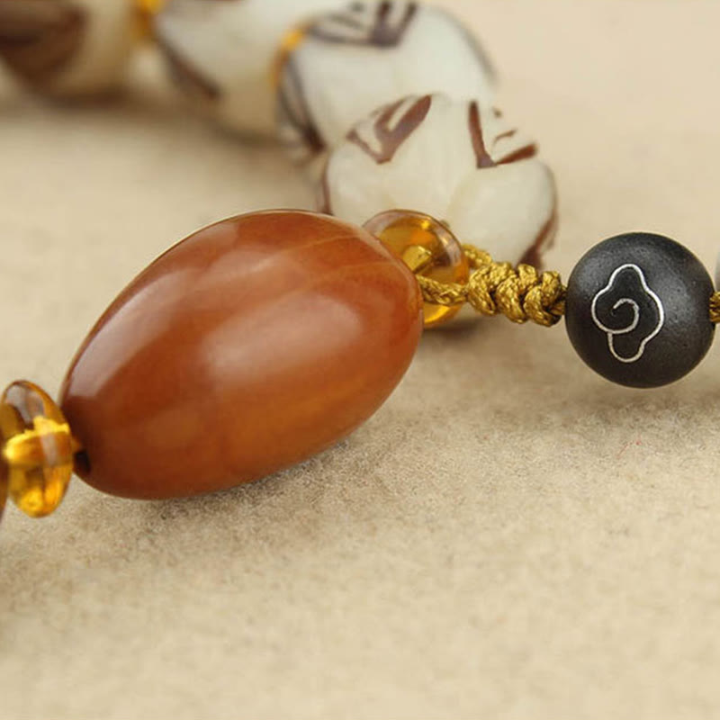 Bransoletka z białymi nasionami Bodhi i Buddha Stones , Mala Tybetańska - image 15