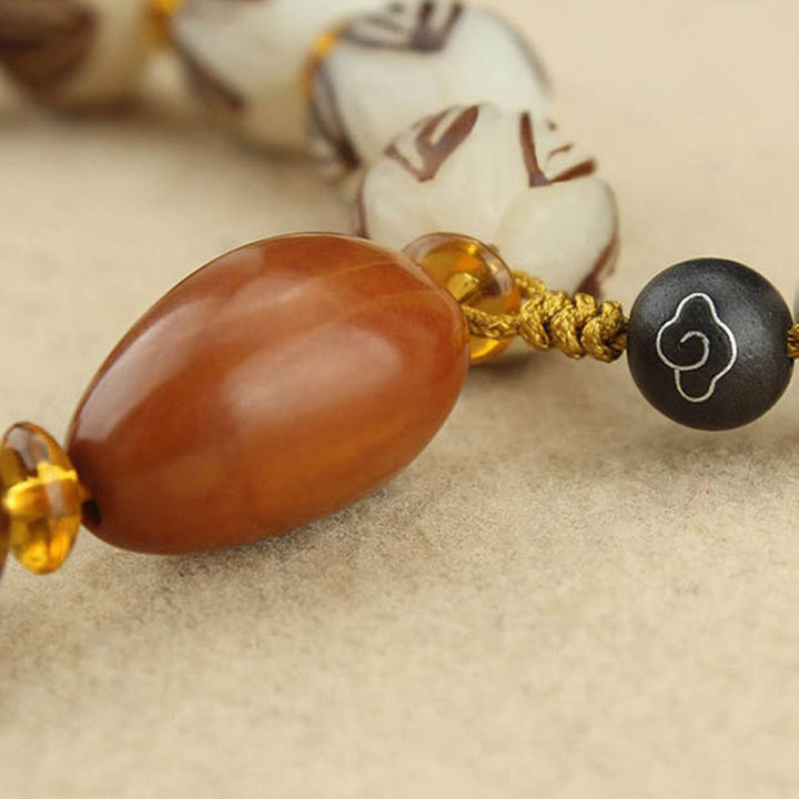 Bransoletka z białymi nasionami Bodhi i Buddha Stones , Mala Tybetańska - image 15