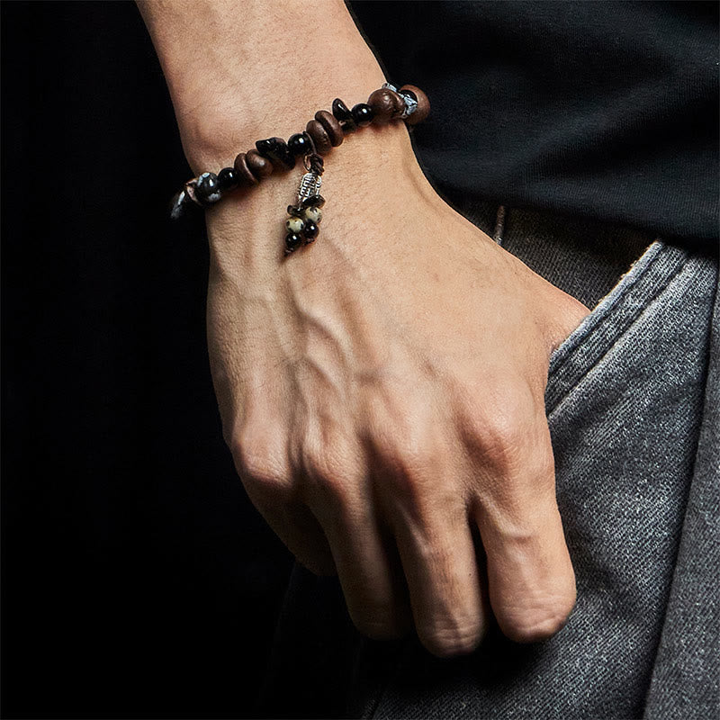 Bransoletka ochronna z naturalnych Buddha Stones Tiger Eye Fu - image 5