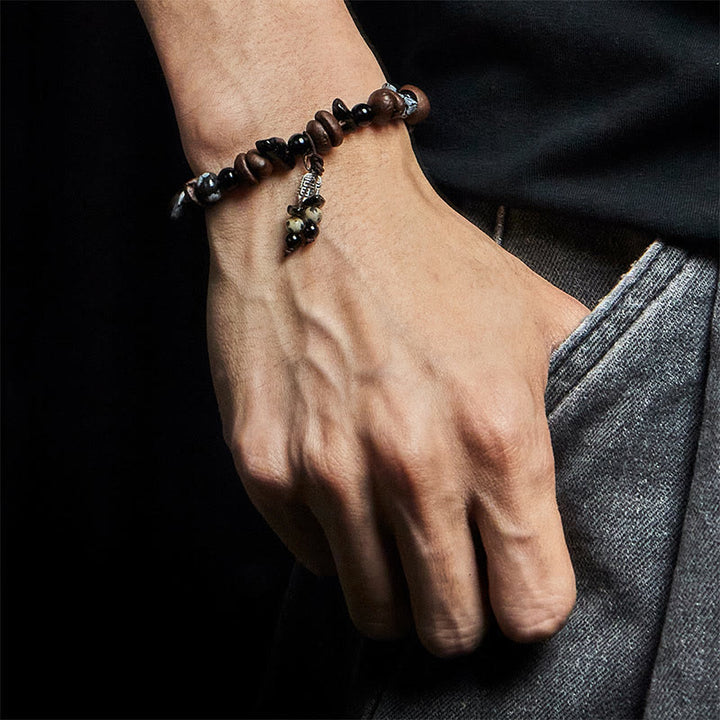 Bransoletka ochronna z naturalnych Buddha Stones Tiger Eye Fu - image 5