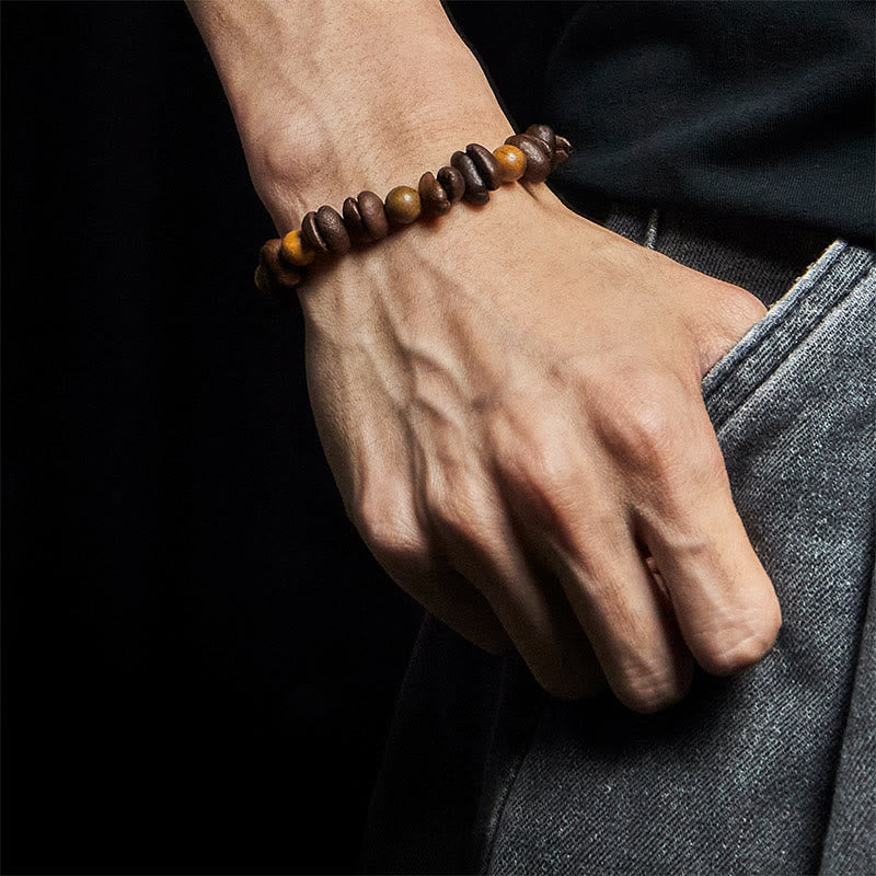 Bransoletka Buddha Stones Natural Coffee Beans Green Sandałowiec Pozytywny - image 5