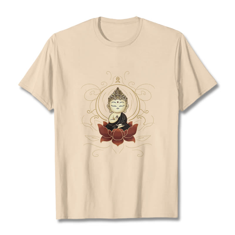 Koszulka z nadrukiem "Buddha Stones" z motywem spokojnego siedzącego Buddy i lotosu - For - 2XL - image 11