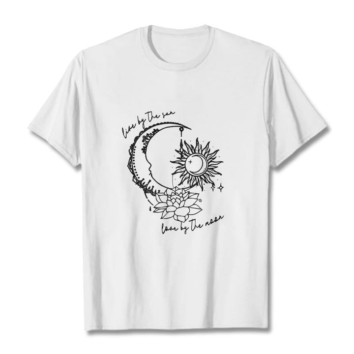 Koszulka z motywem kwiatów lotosu i słońca z Buddha Stones - Biały - 2XL - image 8