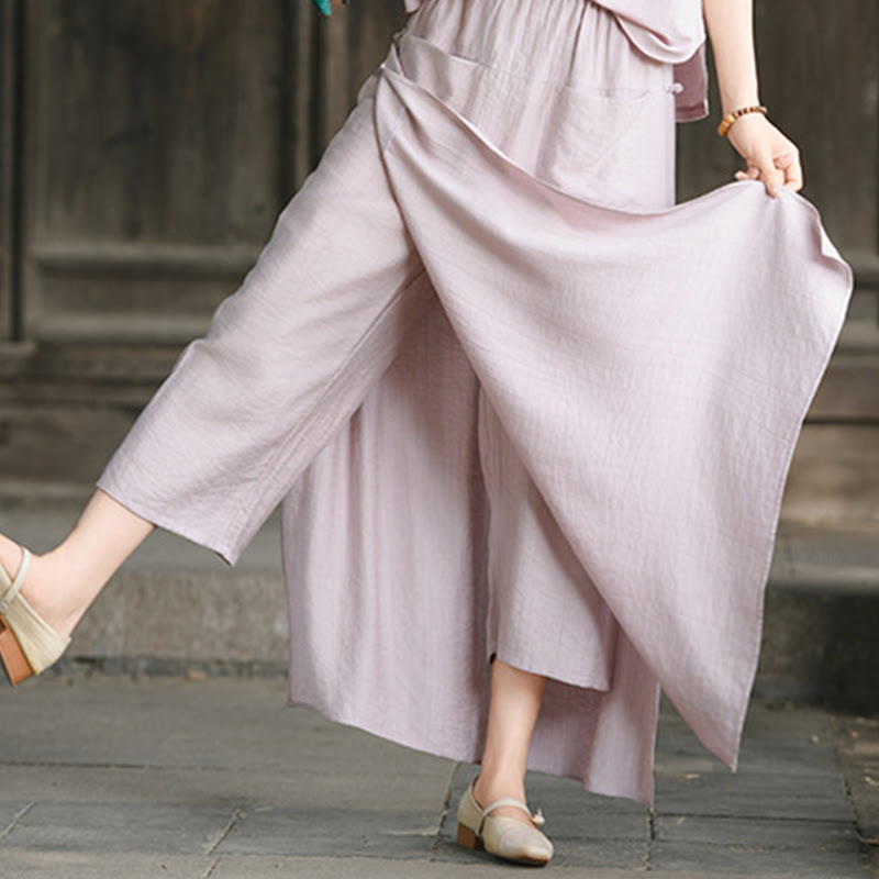 Spódnica damska z kieszeniami i rozcięciem u dołu w jednolitym kolorze z Buddha Stones - image 13