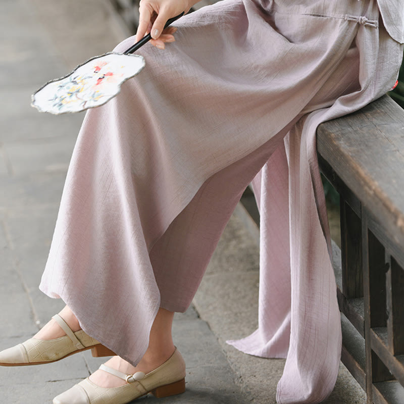 Spódnica damska z kieszeniami i rozcięciem u dołu w jednolitym kolorze z Buddha Stones - image 20