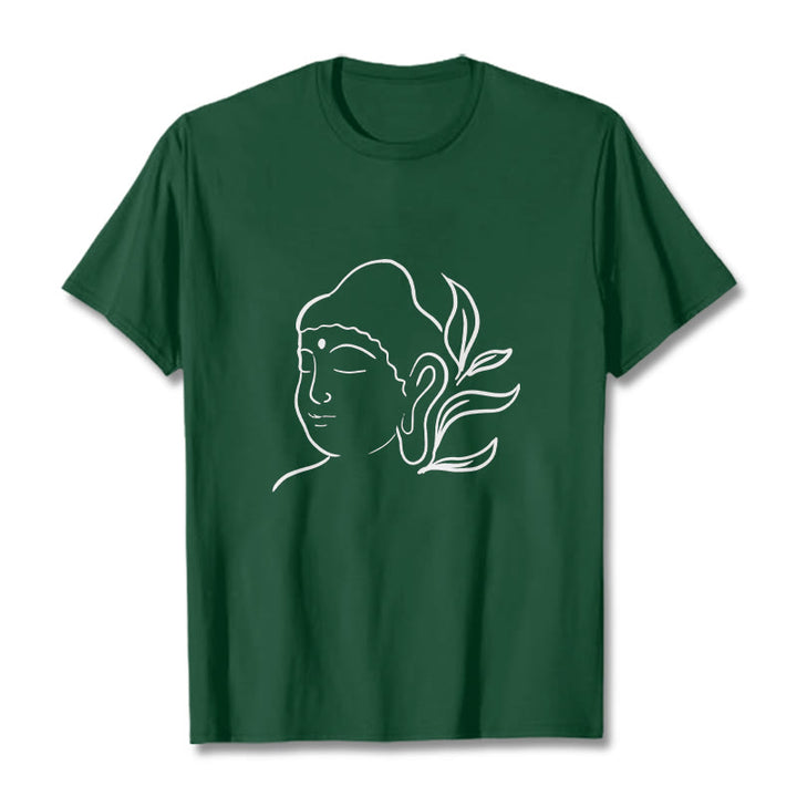 Koszulka z nadrukiem Buddha Stones Casual z motywem twarzy Buddy - ForestGreen - 2XL - image 11