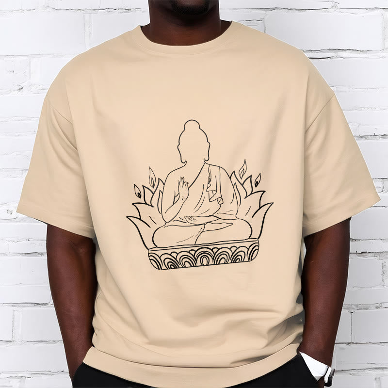 Koszulka z Buddha Stones Buddy, swobodny T-shirt z motywem medytacji Buddy - image 2
