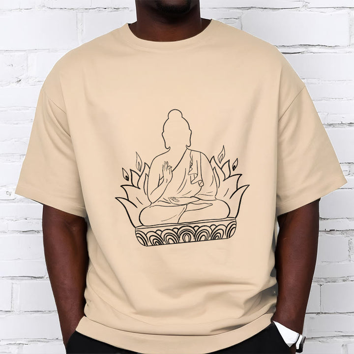 Koszulka z Buddha Stones Buddy, swobodny T-shirt z motywem medytacji Buddy - image 2