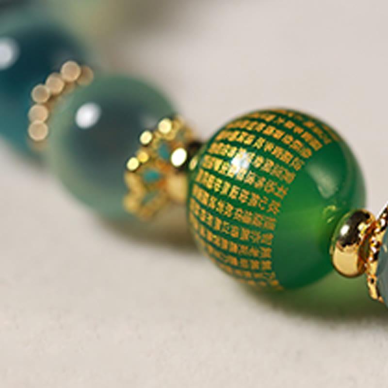 Bransoletka Buddha Stones z naturalnego, kolorowego, cukierkowego agatu i złotego strąka lotosu - image 6