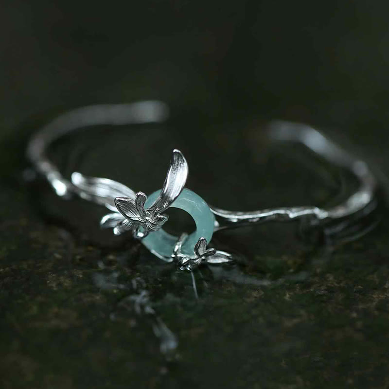 Bransoletka ochronna z Buddha Stones ze srebra próby 925 z zapięciem Iris Peace i kwarcytem i jadeitem - Srebrny (obwód nadgarstka: 14-16 cm) - image 0