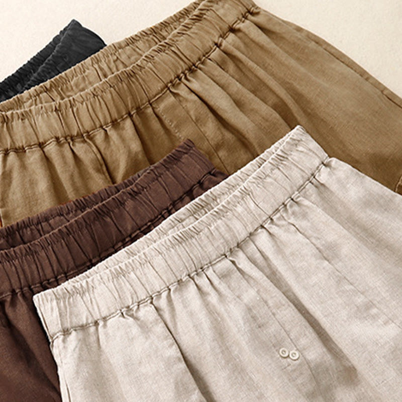 Spódnica damska z bawełny z kieszeniami, guzikami w kształcie litery A, rozcięciem w talii i motywem Buddha Stones