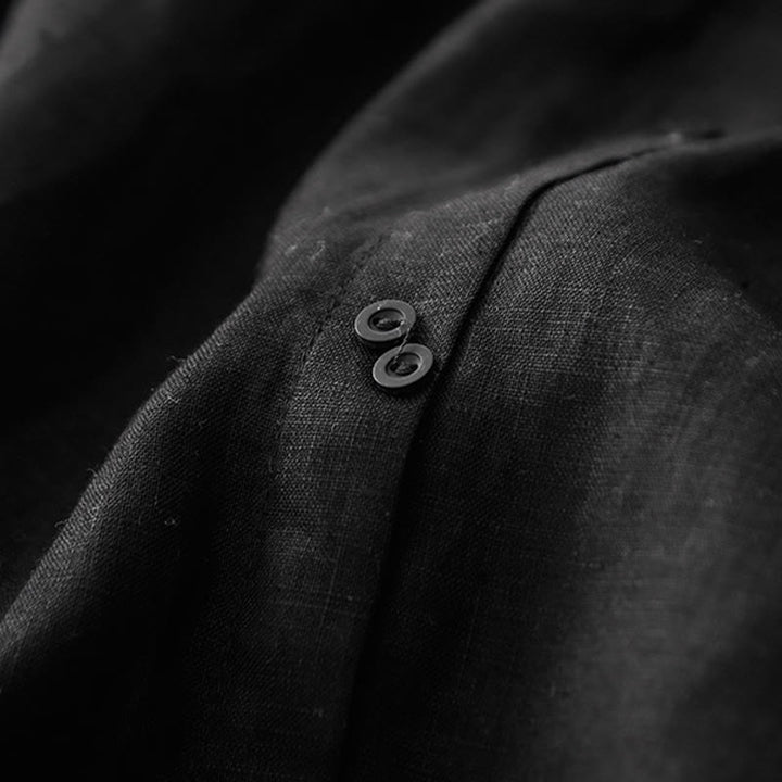 Spódnica damska z bawełny z kieszeniami, guzikami w kształcie litery A, rozcięciem w talii i motywem Buddha Stones