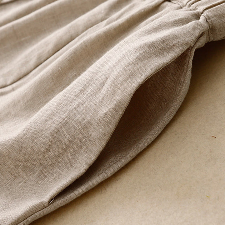 Spódnica damska z bawełny z kieszeniami, guzikami w kształcie litery A, rozcięciem w talii i motywem Buddha Stones